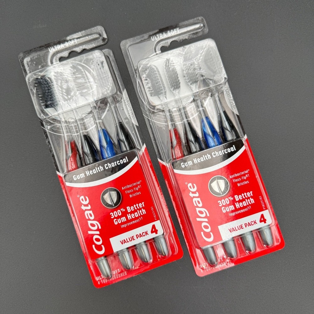 Colgate Gum Health Charcoal‎ Ultra Soft Toothbrush Value 2 Pack 4 Ct Per Pack
